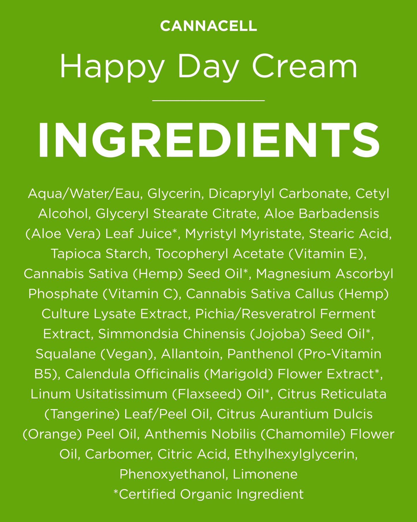 Andalou Naturals Cannacell Happy Day Cream - Hydrating Face Moisturizer with Nourishing Stem Cells - Rich in Vitamins, Plant-Based Proteins, & Omegas for Glowing Skin - 1.7 Fl Oz