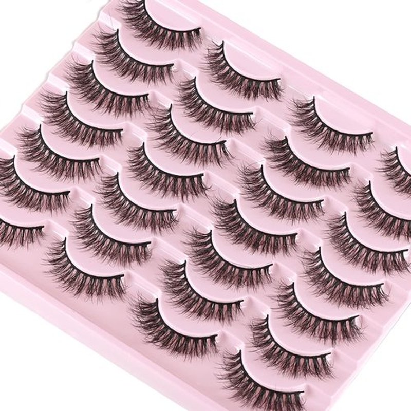 FARRED Natural Eyelashes Wispy Lashes Short False Eyelash Small Cat Eye Fake Lashes Full Pestañas Sets for MUA and Beginners Daily Makeup (F2 | 7-14mm)