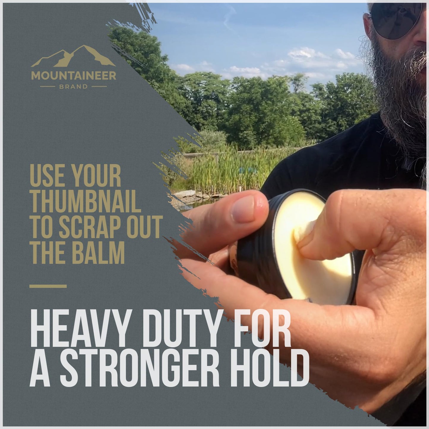 Mountaineer Brand Heavy Duty Beard Balm For Men | 100% Natural with No Parabens or Dyes | Leave In Styling and Conditioning Balm | Shape, Smooth, Grooming Beard Kit | Timber Scent 2oz