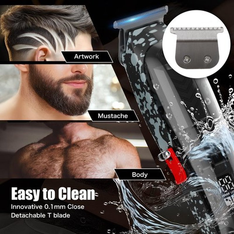 Tuanchuanrp Professional Hair Clippers for Men, Cordless Barber Clippers for Hair Cutting & Grooming, LED Display Hair Clippers and Trimmer Set for Barber Haircut with 8 Fade Taper Combs