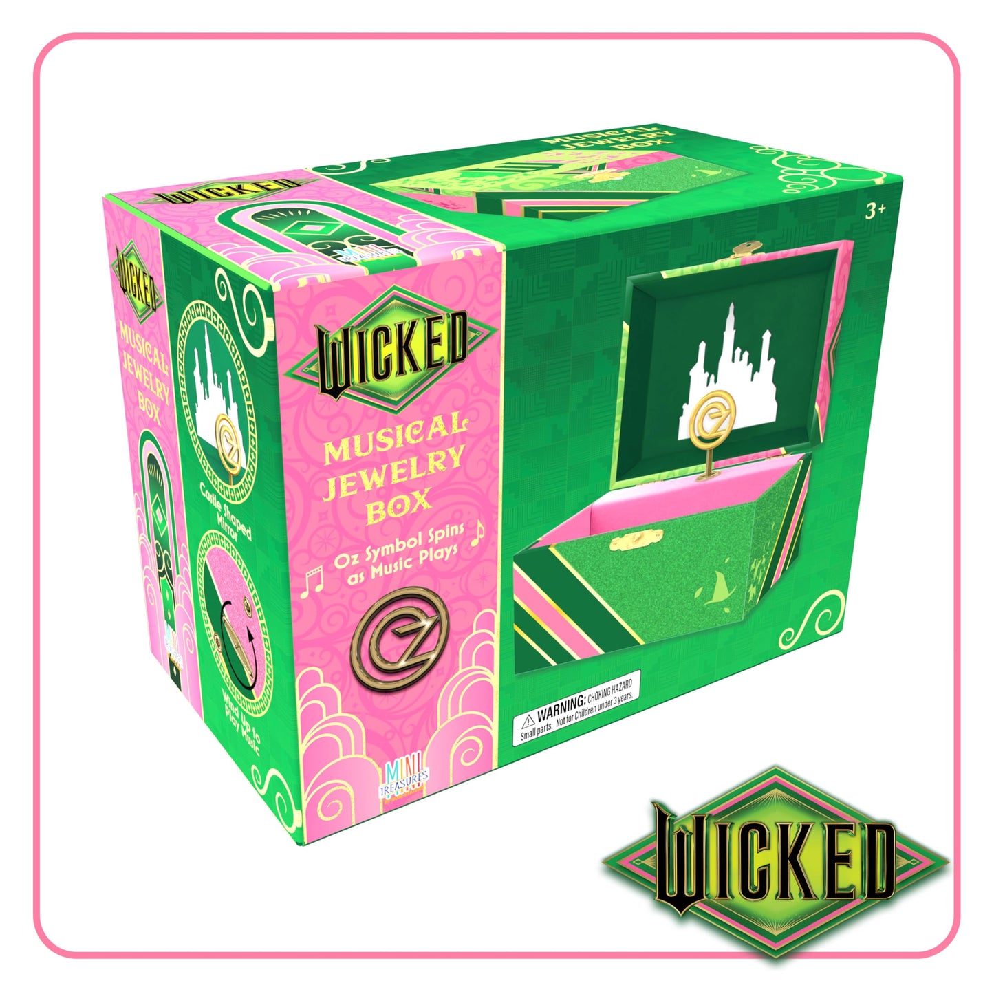 Mini Treasures Wicked Jewelry Box for Girls - Musical Jewelry Box with Spinning Figurine, Wicked Toys for Kids Ages 3-5