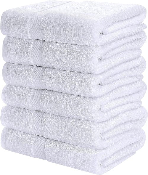 Simpli-Magic 79404 Bath Towels, White, 25x50 Inches Towels for Pool, Spa, and Gym Lightweight and Highly Absorbent Quick Drying Towels, 25 in x 50 in