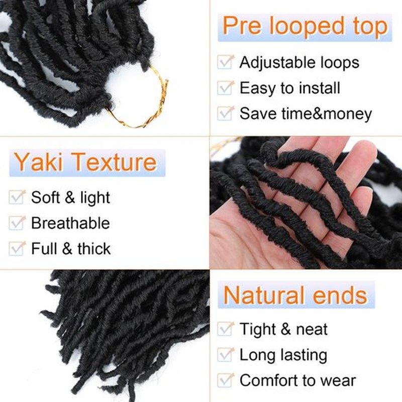 Faux Locs 36 Inch 7 Packs 1B Soft Locs Crochet Hair Pre Looped Crochet Locs Long Loc Products for Black Women Butterfly Hair(36inch,7packs,1B)