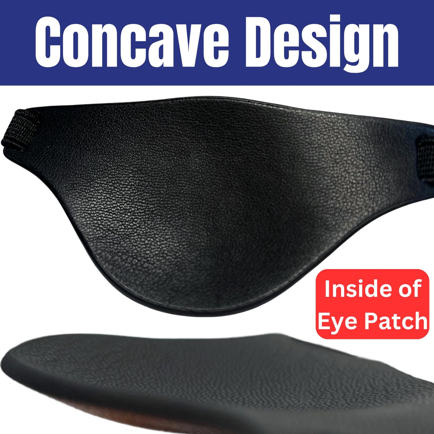 Black Leather Eye Patch for Men - Adjustable Medical, Left or Right Eye