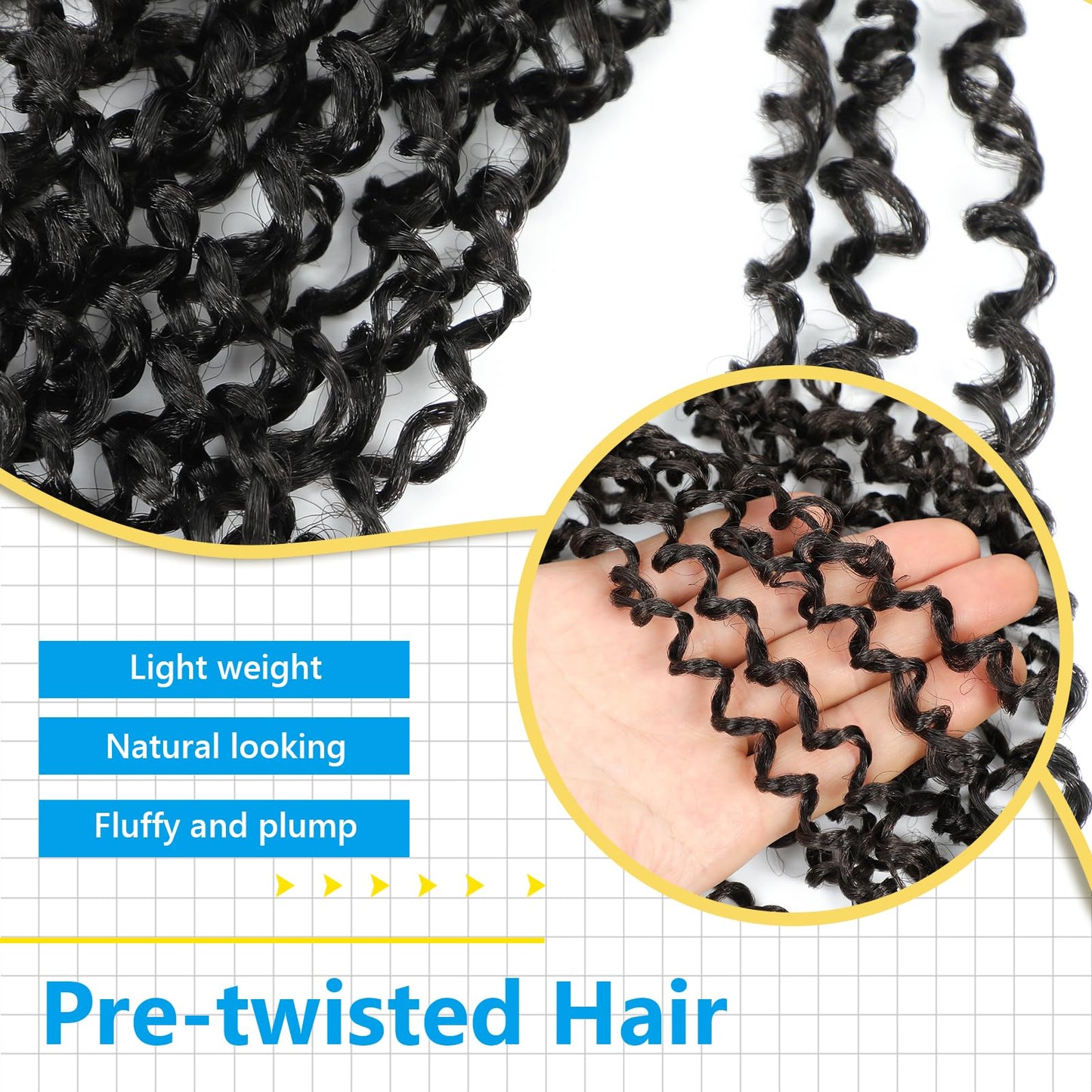 Passion Twsit Hair 12 Inch - 2# Yankee Twist Crochet Hair 10Packs Passion Twist Braiding Hair Prelooped Mini Spring Twist Crochet Hair for Black Women(12 Inch,2#)