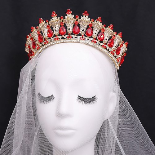 WIOJEIGO Women's Birthday Fairy Crown Crystal Wedding Tiara Queen Rhinestone Headbands for Prom Party Gold