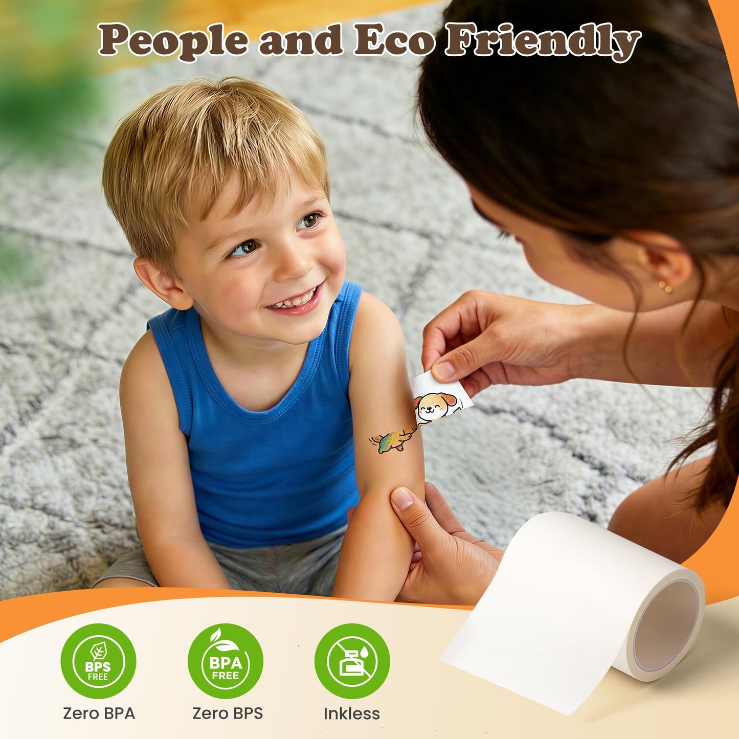 Phomemo Temporary Tattoo Removal Tape, Essentials for Temporary Tattoos,1.96" x 14.8 Feet/Roll, 2Roll
