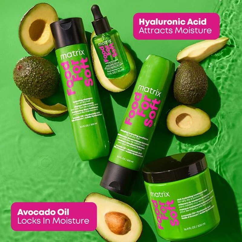 Matrix Food For Soft Shampoo | Hydrating Shampoo for Dry & Brittle Hair | Moisturizes, Softens, & Smooths | With Avocado Oil & Hyaluronic Acid | Suitable for Color Treated and Natural Hair | Vegan