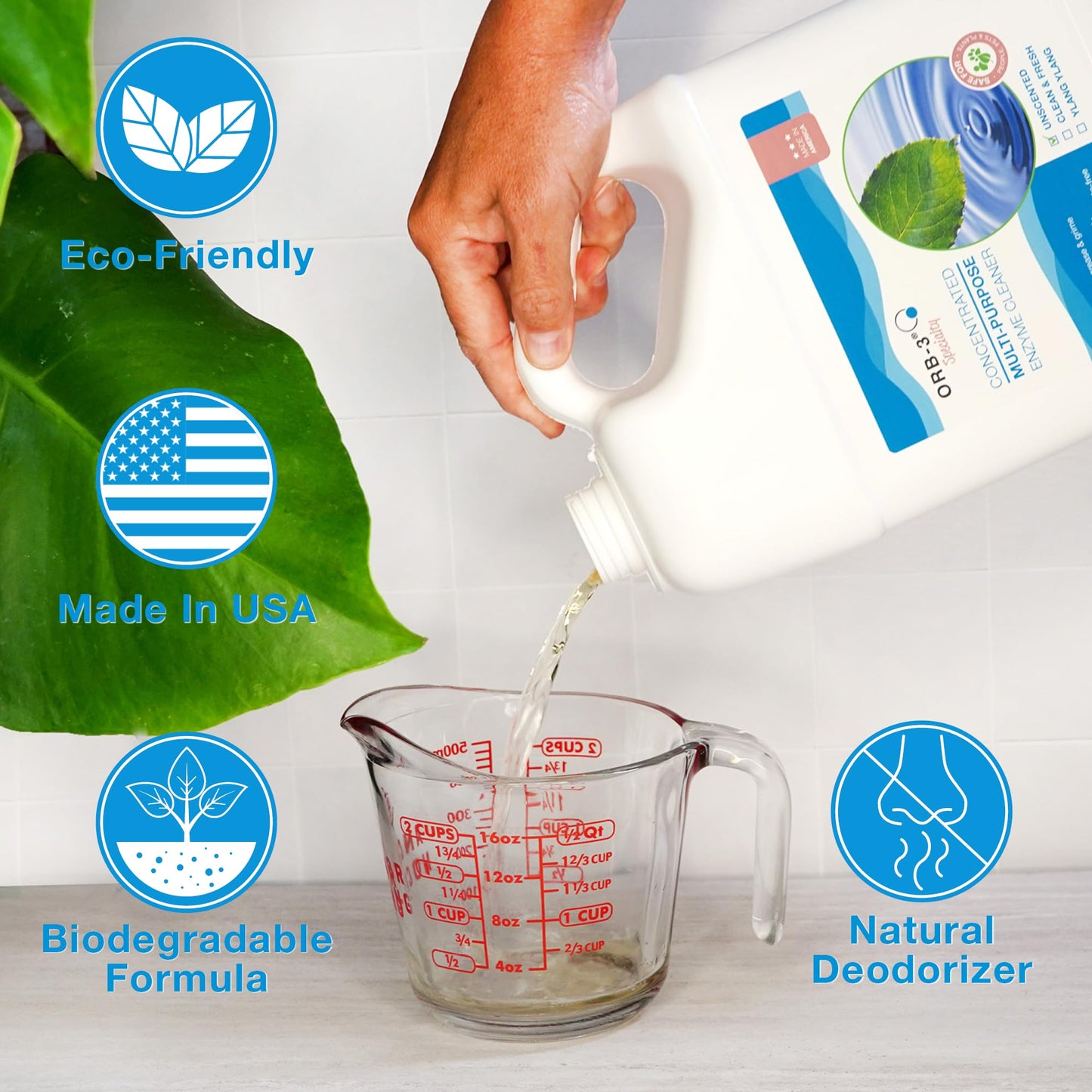 Orb-3 Multipurpose Enzyme Cleaner (1-Gallon, Unscented)