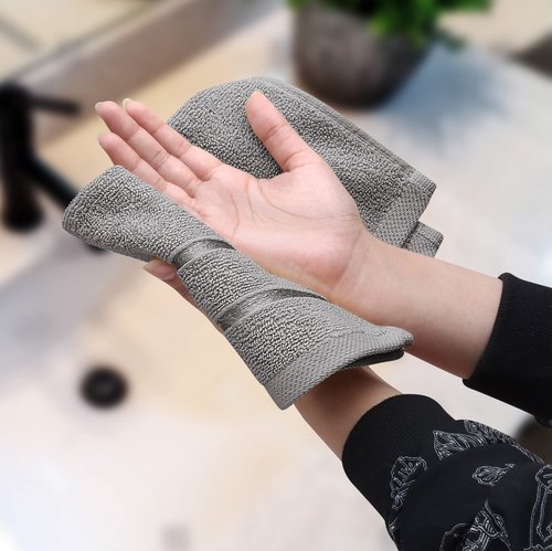 Utopia Towels - 12 Pack Viscose Luxury Wash Cloths Set, 12 x 12 Inches, Cool Grey