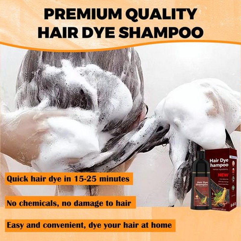 Dark Brown hair dye shampoo 3 in 1 Hair Color Shampoo for Gray Hair Instant (Dark Brown)