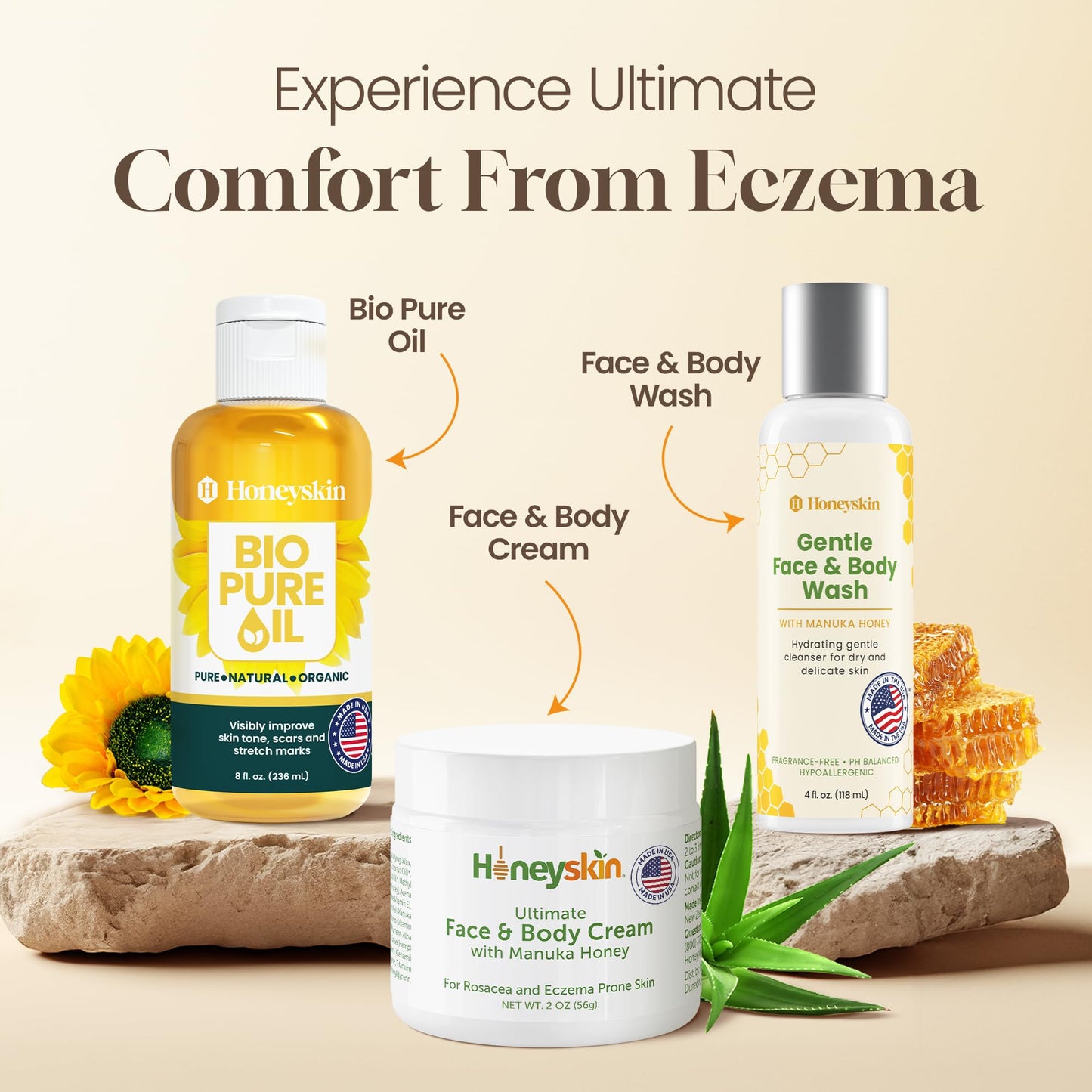 Hydrating Face Moisturizer & Body Cream with Manuka Honey Cream - Organic Face Moisturizer with Honey for Extremely Dry Skin - for Dry & Itchy Skin, Rosacea & Eczema Prone Skin 2oz