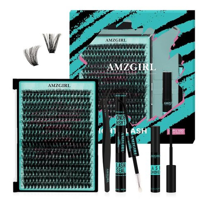 Lash Clusters Kit 320Pcs,60D DIY Individual Lashes Extension Kit,Lash Bond And Seal,Lash Remover For Eyelashes Extensions,Lash Applicator Tool For False Eyelash Cluster Kit At Home(D-Mix10-16mm)