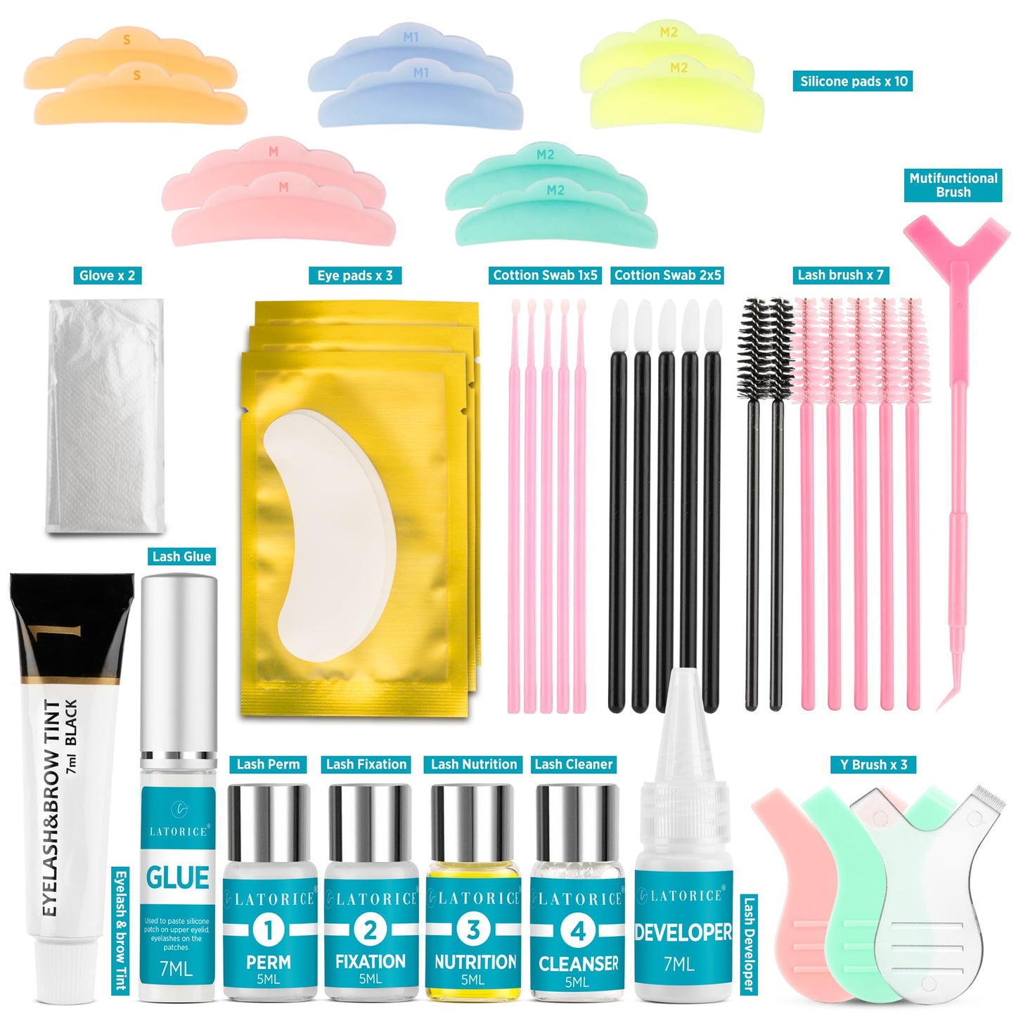 Lash Lift kit at Home Salon: Professional Eyelash Perm Kit for Beginner - Black Eyelash Eyebrow Curling Set (41 ml)