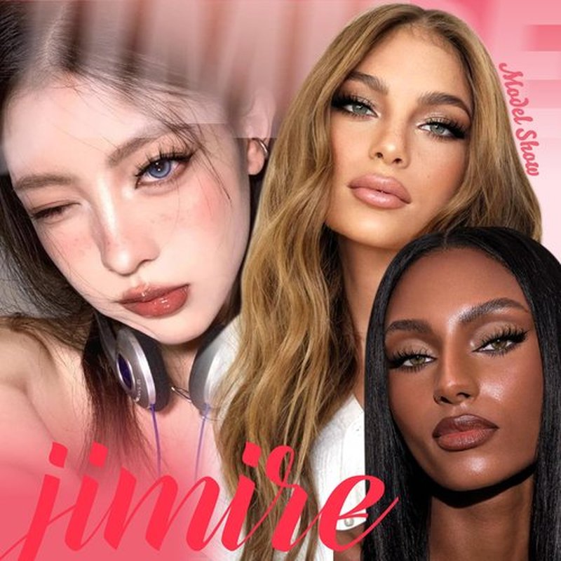JIMIRE Magnetic Eyelashes without Eyeliner Magnetic Lashes Natural Look Wispy Reusable Comfortable Magnetic Eyelashes with Applicator No Glue Needed Fluffy Cat Eye Magnetic Lashes
