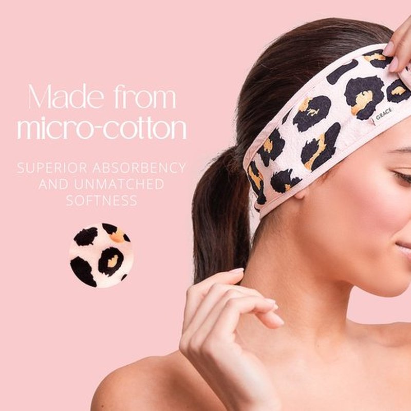 GRACE & COMPANY Spa Headband - Lightweight, Absorbent & Breathable Makeup Headband. Performance Micro-Cotton Headband For Washing Face, Facials, Applying Make-up & Skincare - Lucie