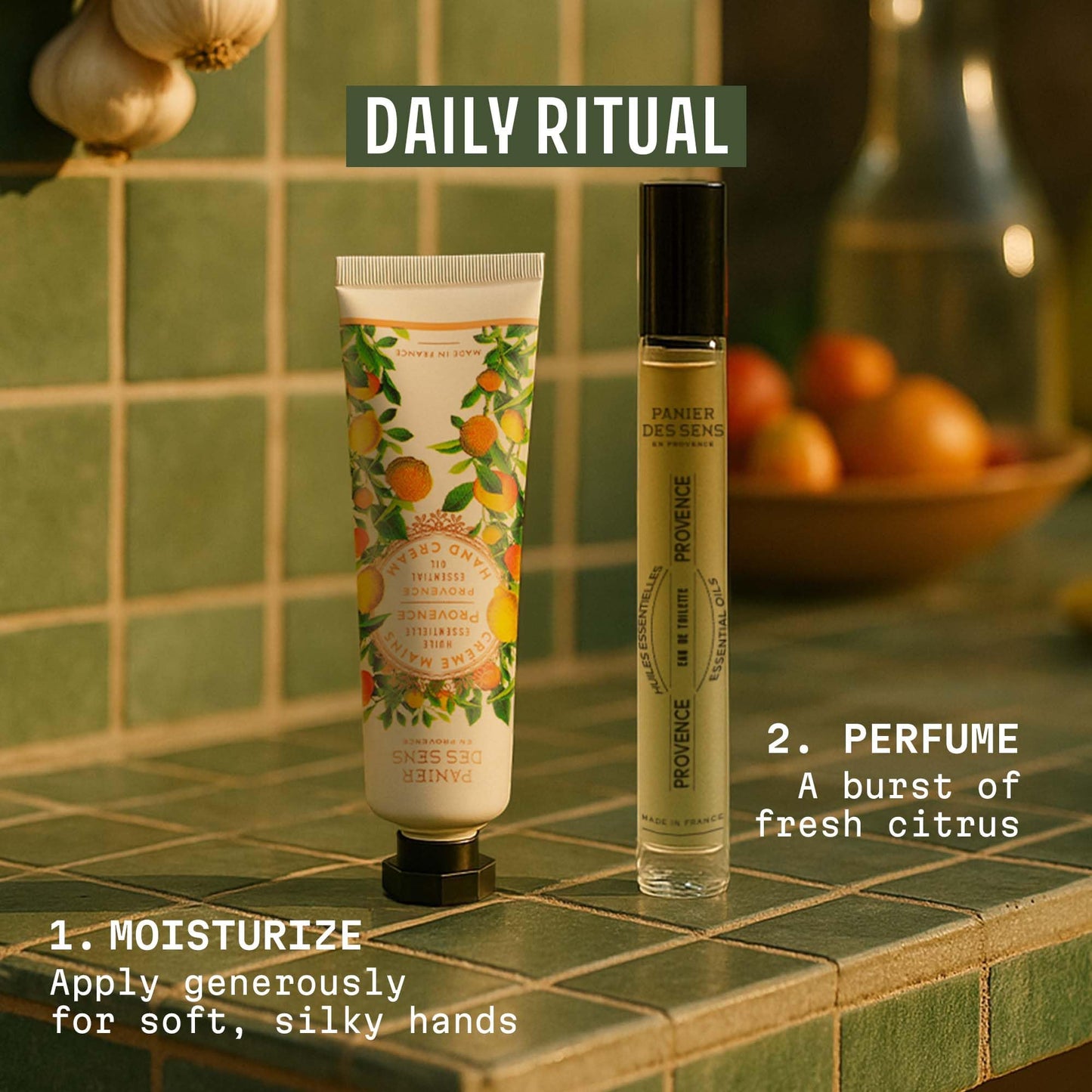 Panier des Sens Provence Citrus Mini Hand Cream for Women – French Travel Size Hand Cream for Dry Hands, Fast-Absorbing Non-Greasy Vegan Shea Butter Moisturizer, 1 Fl Oz