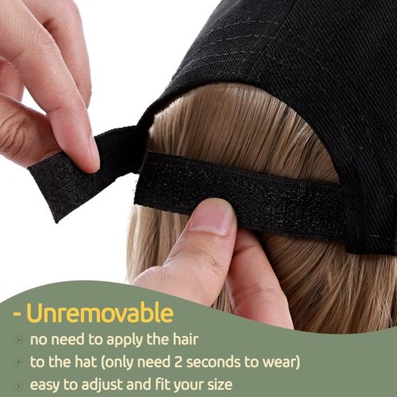 S-noilite 16" Baseball Cap with Hair Baseball Hats with Hair Attached Curly Wavy Cap Wig with Hair Extensions Adjustable Culry Baseball Hat Wig for Women (16" -Curly, Sandy Blonde & Bleach Blonde)