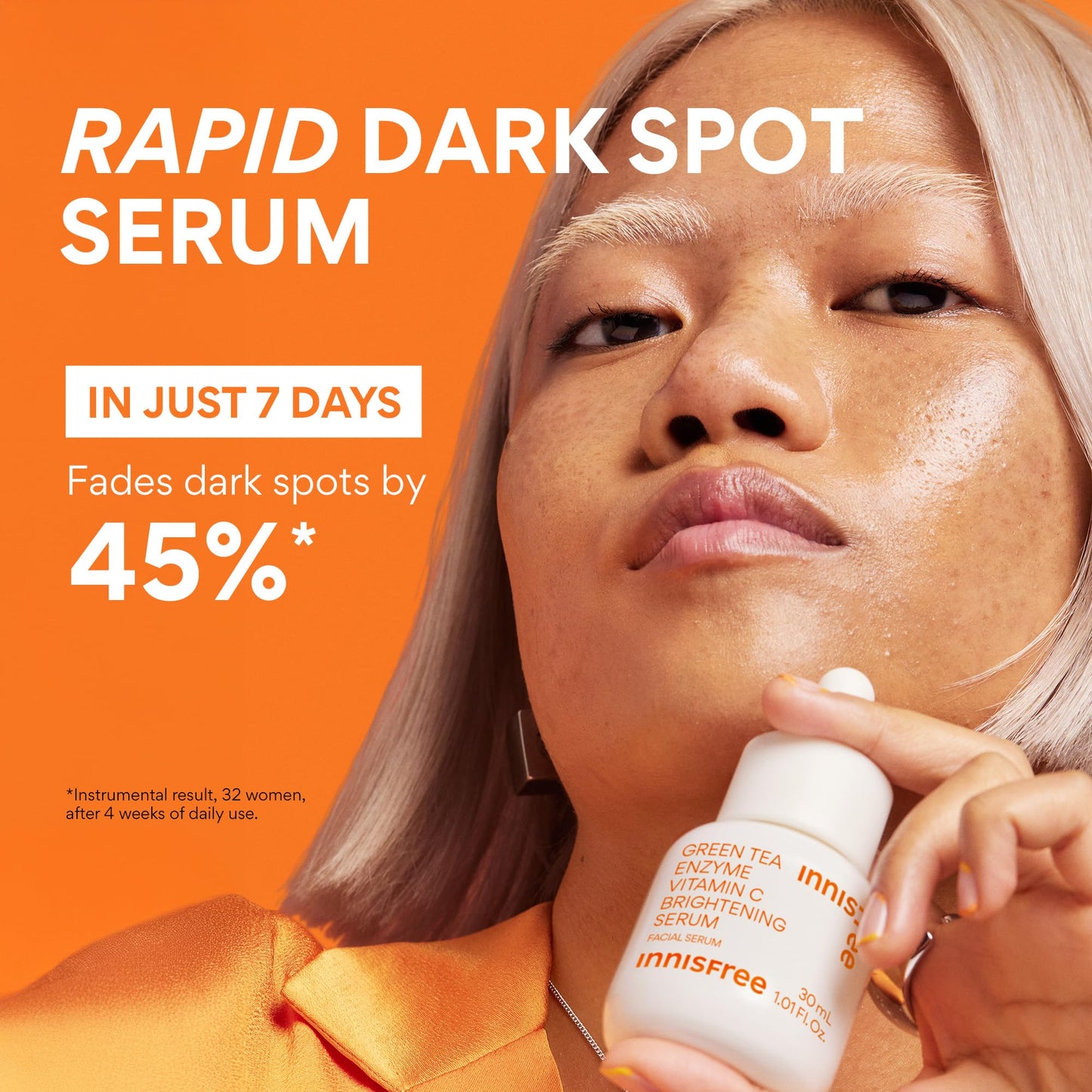 Innisfree Green Tea Enzyme Vitamin C Serum for Brightening 2 Pack | Sunspots, Post-Breakout Marks and Dark Spot Correction | Hydrating Korean Face Serum for Radiant Glow