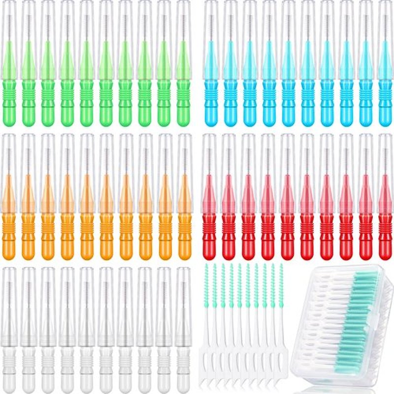 350 Pieces Interdental Brush Tooth Floss Tooth Cleaning Tool Toothpick Dental Tooth Flossing Head Oral Dental Flosser Teeth Soft Dental Picks Refill Dental Flosser Toothpick Cleaners (Cute Colors)