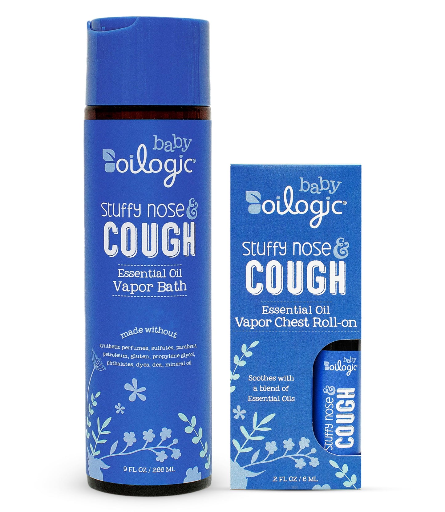 Oilogic Stuffy Nose & Cough, Vapor Bath & Essential Oil Roll-On
