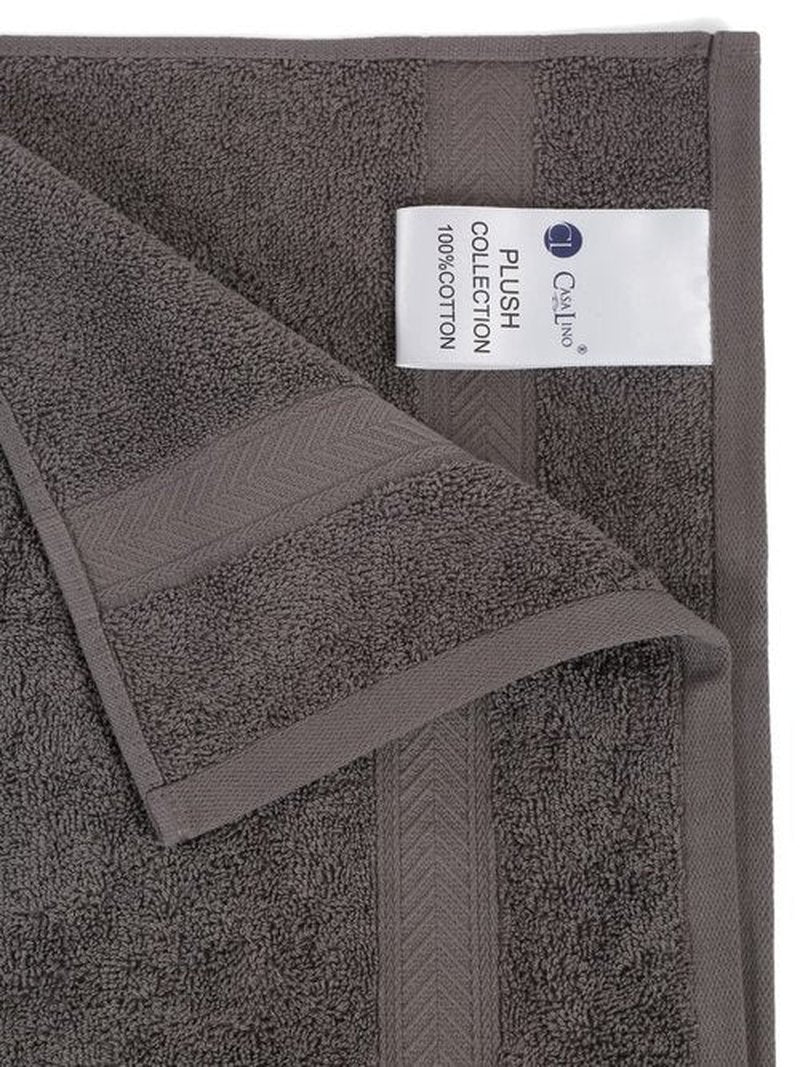 Casa Lino 24 Pack Wash Cloths Set, (12" X12) 100% Cotton wash Cloths, wash Cloths for Your face and Body, Highly Absorbent & fingertip Soft wash Cloths for Your face and Body, Charcoal