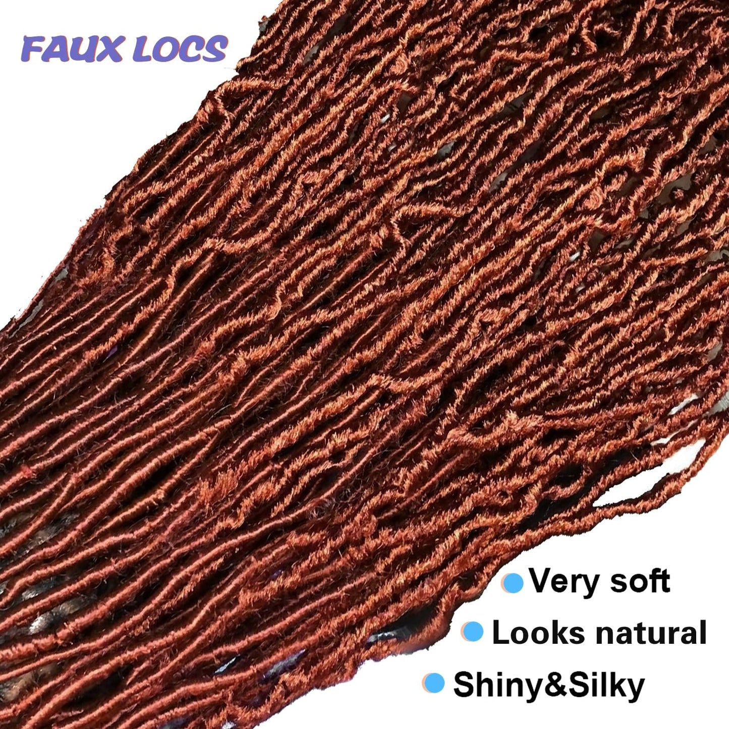Faux Locs Crochet Hair 30 Inch 6 Packs Soft Locs Crochet Hair for Black Women New Crochet Braids Locs for Butterfly Locs Pre Looped Curly Wavy Braiding Hair Extensions (350#, 30 Inch)