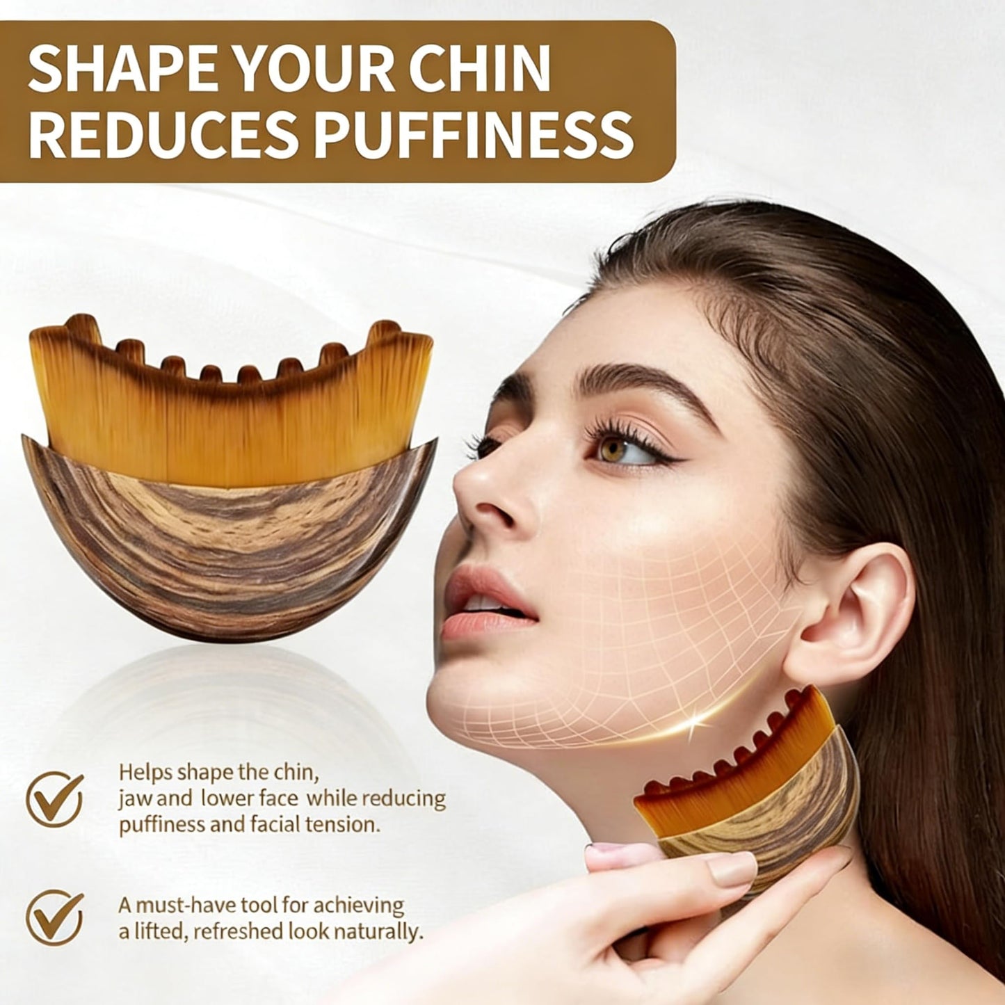 2-Pack Lymphatic Contour Face Brush, Lymphatic Drainage & Contour Face Massage Brush Set for Gua Sha, Puffiness Reduction, Glowing Skin, Gentle Daily Facial and Body Massage Tool