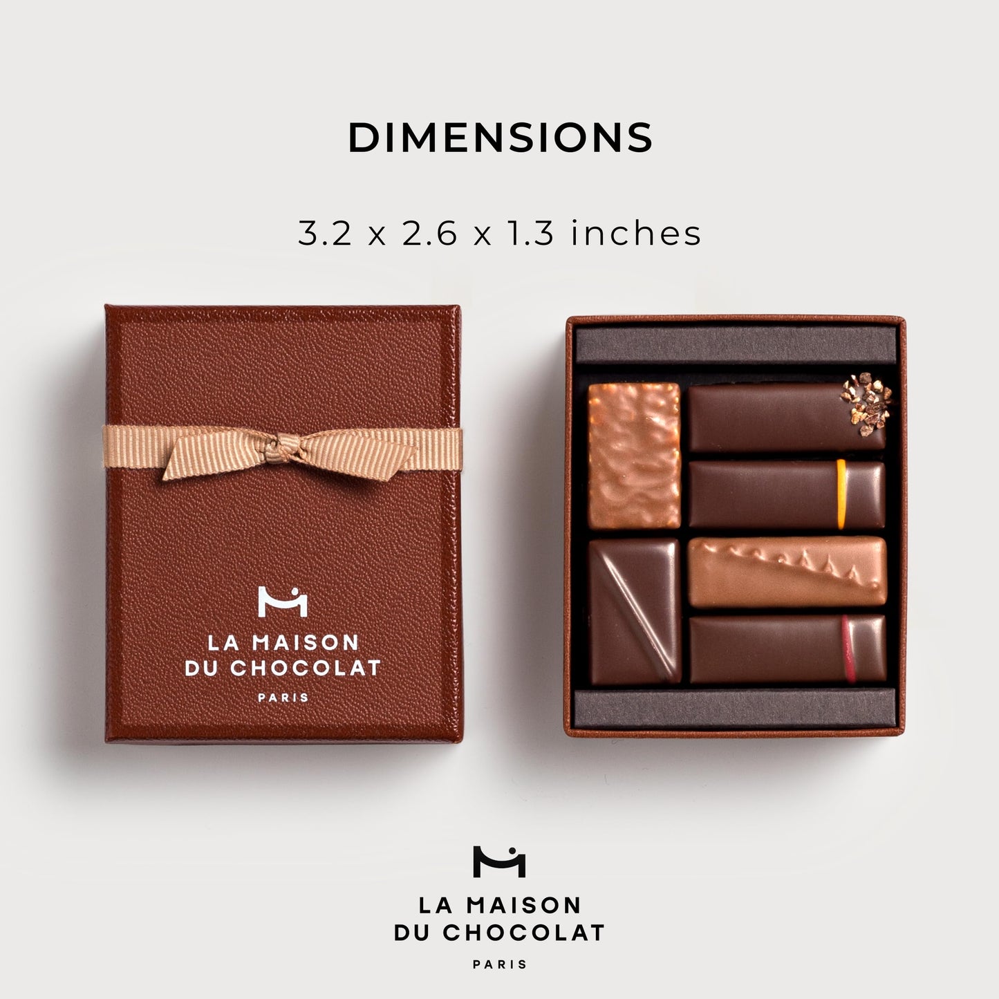 LA MAISON DU CHOCOLAT Gesture Gift Box, Gourmet Dark And Milk French Chocolate Gift Box (6 Pieces)