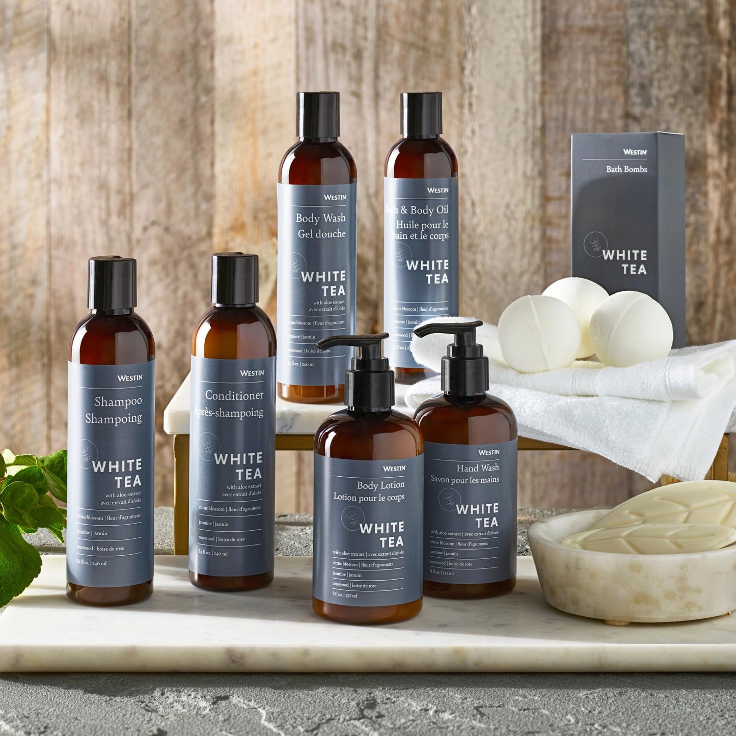 Westin White Tea Aloe Bath & Body Oil - Soothing, Invigorating Bath and Massage Oil with White Tea and Aloe - 8 Ounces
