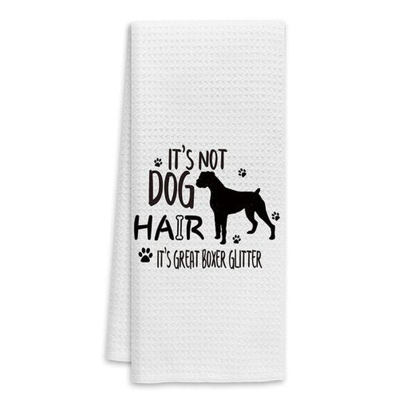 It’s Not Dog Hair It’s Great Boxer Glitter Hand Towels Kitchen Towels Dish Towels,Fall Funny Dog Decor Towels,Dog Lovers Dog Mom Girls Women Gifts