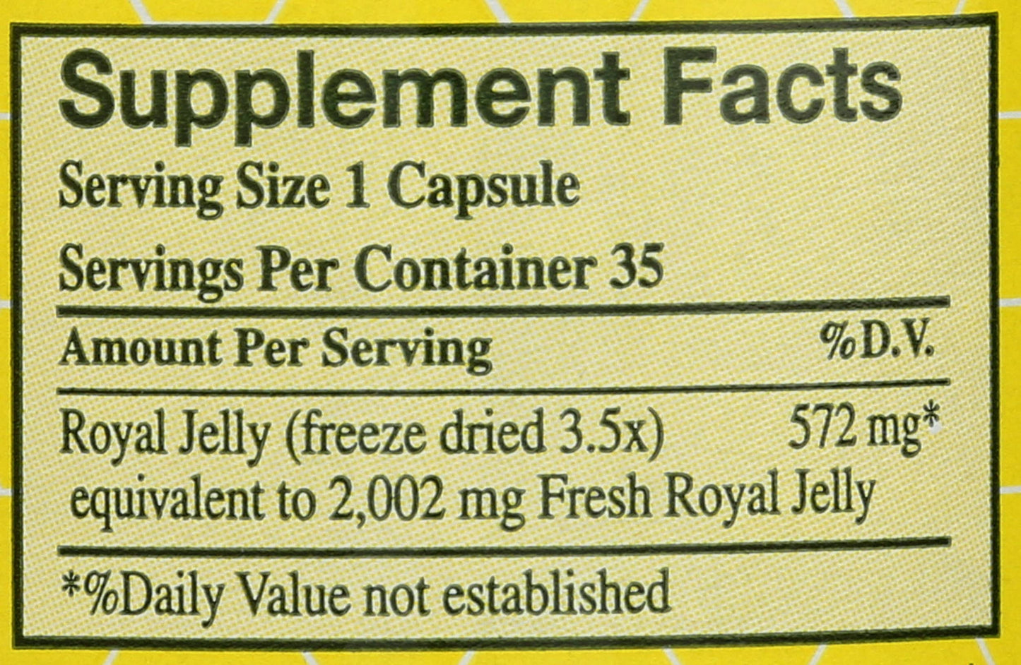 YS BEE Farms Pure Royal Jelly Capsules, 35 CT