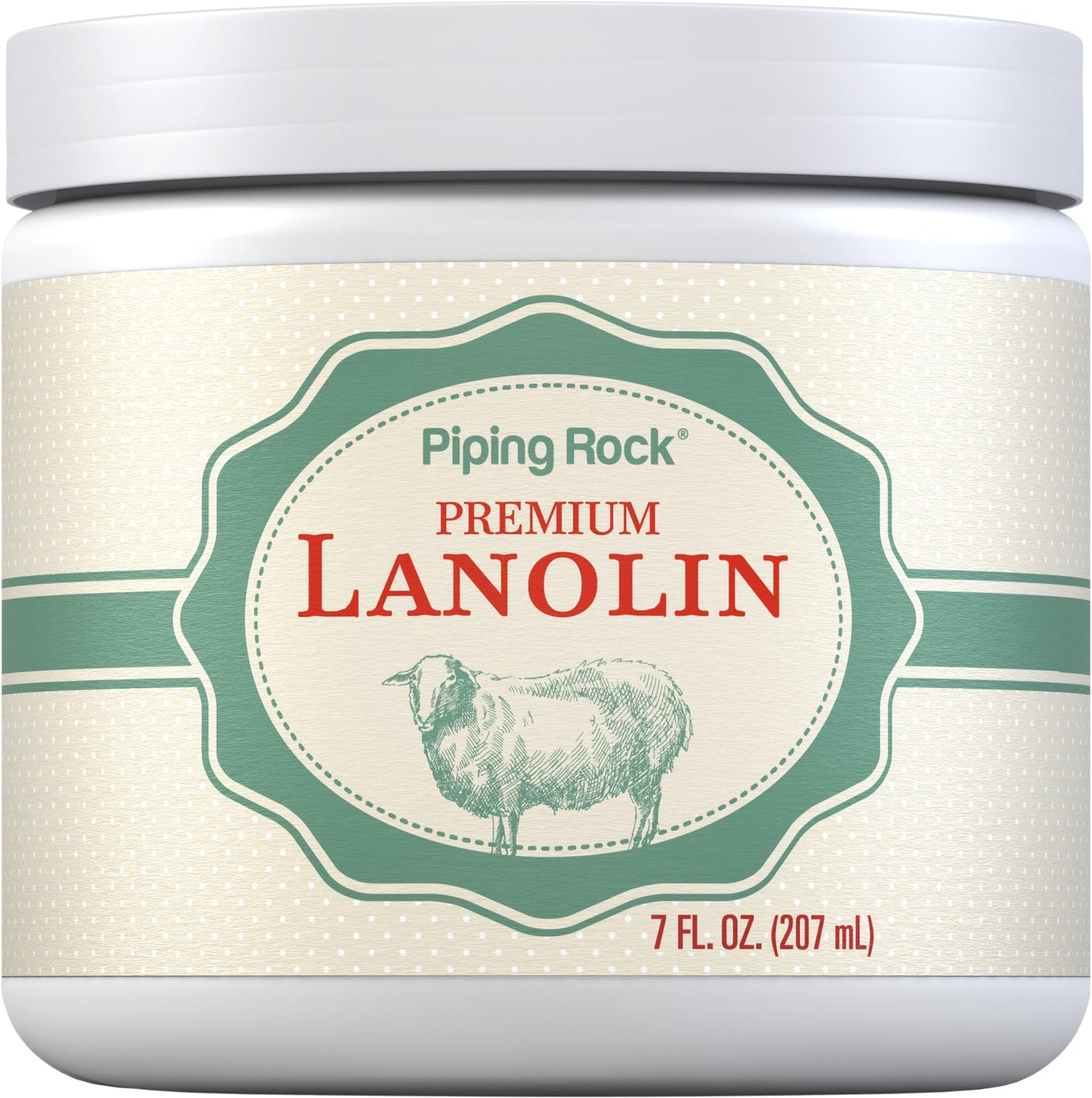 Piping Rock Lanolin Nipple Cream | 7 fl oz | Moisturizing & Soothing Balm for Skin, Face, and Body | Non-GMO, Free of Parabens, SLS & Fragrances