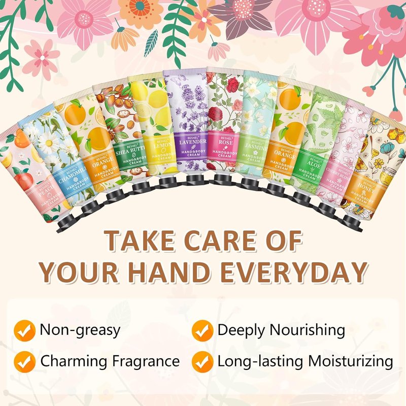 BESNEL Hand Cream Gift Set - 120 Pack Mini Lotion for Dry Cracked Hands | Perfect for Teachers, Graduations & Birthdays