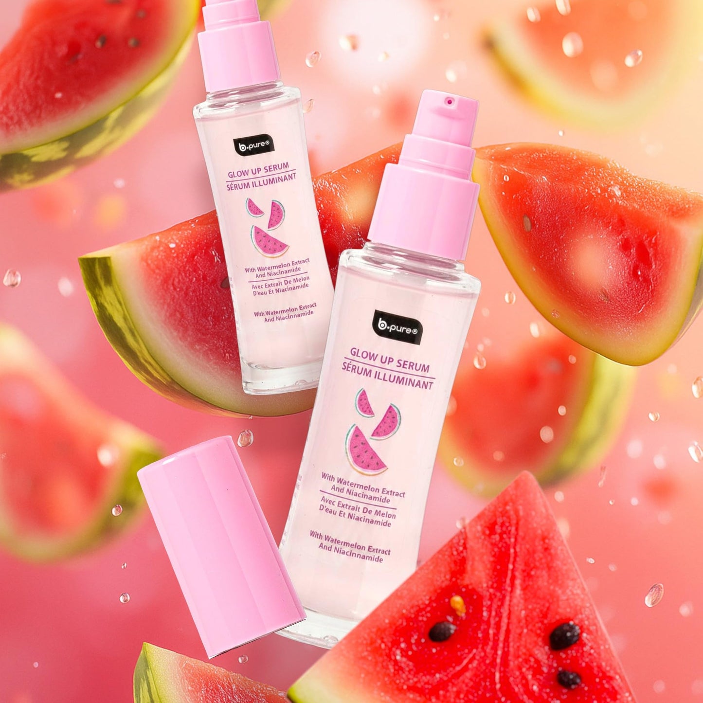 b.pure Glow Up Watermelon Hydrating & Soothing Face Serum | Watermelon Extract & Niacinamide | 1 oz, 3-Pack