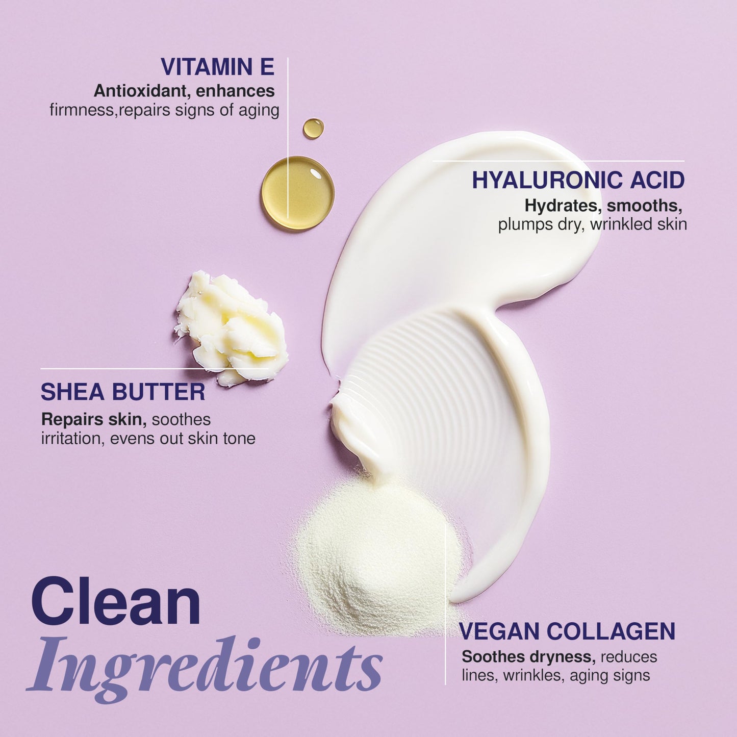 Clear Visage Collagen & Vitamin E Face Serum - Dermatologist Tested, Anti Aging Korean Skin Care - Hydrates, Firms & Smooths Fine Lines - Vegan, Clean Beauty, Cruelty-Free - 1.69 Fl Oz