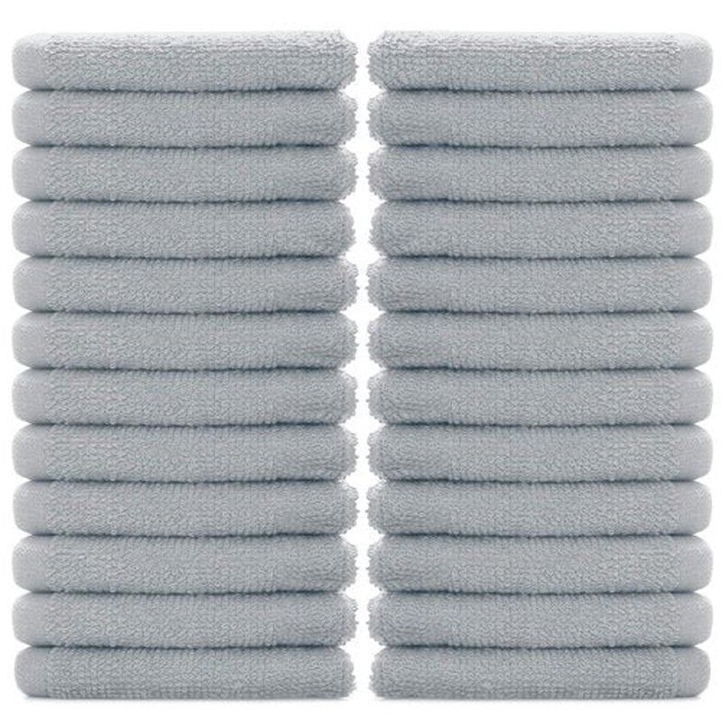 DAN RIVER 100% Cotton Washcloths 24 Pack Premium Quality Face and Body Cloth, Quick Dry Essential Towels for Bathroom, Hand, Kitchen & Cleaning, Baby Washcloths | 12X12 in | 400 GSM | Highrise