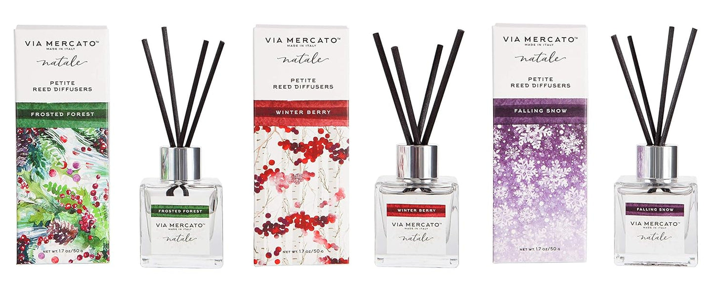 Petite Reed Diffuser - Falling Snow Scent | Via Mercato Primavera Spring Collection, 40 ML