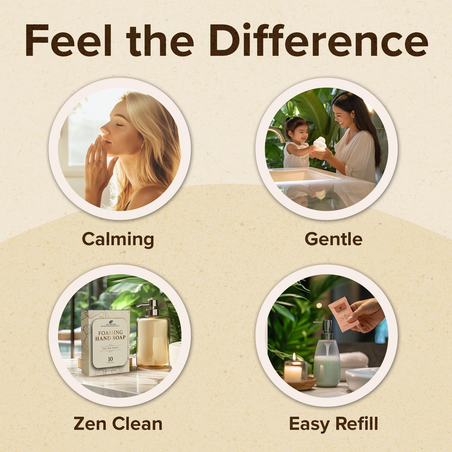 MELTINGTABS Foaming Hand Soap Tablets Refill – Zen Tea Scent, 6-Pack Concentrated Tablets for Foaming Soap