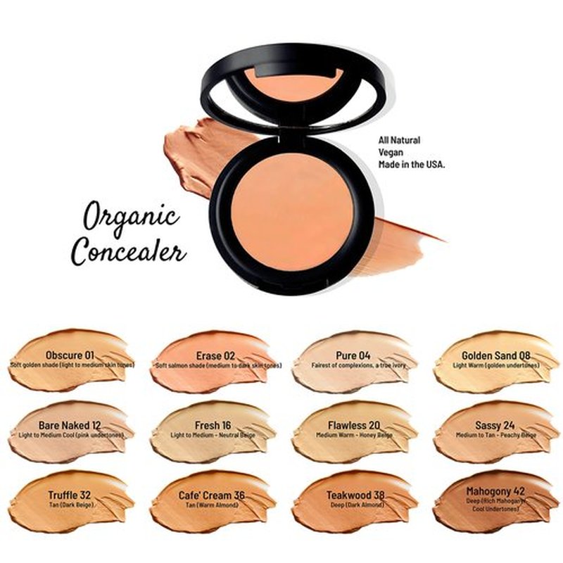 Mom's Secret 100% Natural Concealer, Organic, Vegan, Gluten Free, Cruelty Free, Made in the USA, 0.11 oz. (Fresh 16)