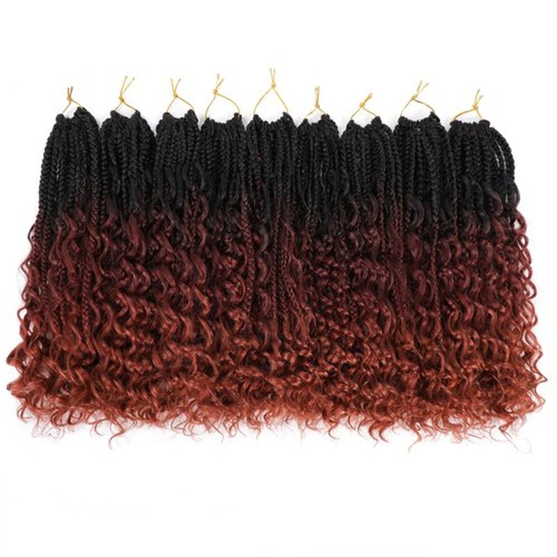 Karida 9 Packs Goddess Box Braids Crochet Hair 12 Inch, Boho Box Braids Crochet Hair For Black Women, Pre Looped Bohemian Box Braids Crochet Hair With Curly Ends (12 Inch, 1B/530/350#)