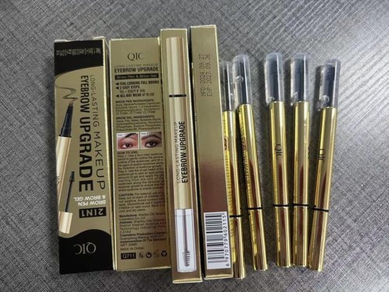 2 in 1 Long-Lasting Eyebrow Pencil and Brow Up-Grade Gel, Light Brown and Brown Shades (5#Black)