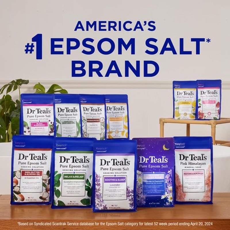 Dr Teal's Pure Epsom Salt, Lavender & Eucalyptus, 2 Count - 6lbs Total