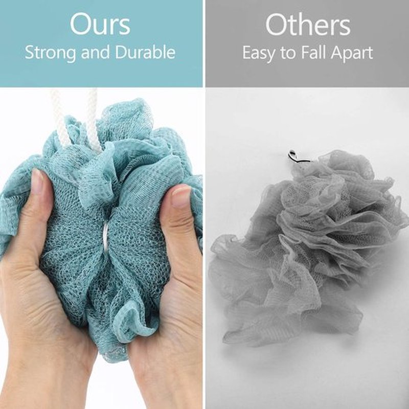 BTYMS 4 Pieces Bath Sponge Shower Loofahs 60g Mesh Pouf Bath Puffs Shower Scrunchies Bath Poufs for Shower