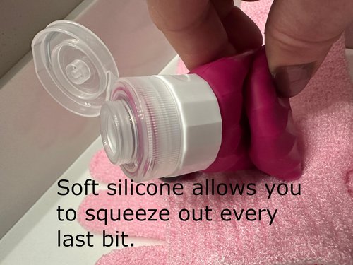 Travel Size Toiletries Containers, Shampoo Travel Bottles, Silicone Travel Bottles 3 oz, TSA Approved Travel Size Container, Leak Proof Refillable Squeezable, (4 Pack) (Pretty in Pink)