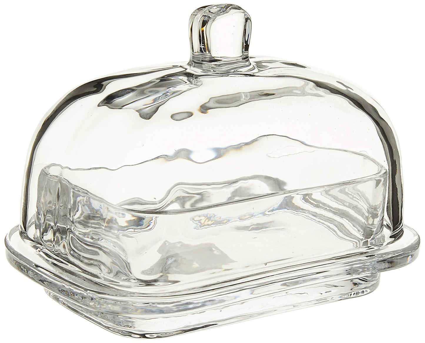 Abbott Collection Large Rectangle Covered Butter Dish with Lid, Clear Glass (6.5"L)