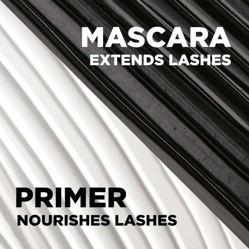L'Oreal Paris Makeup Double Extend Tubing Mascara, Lengthening 2 Step Mascara, Smudgeproof, Black, Pack of 2