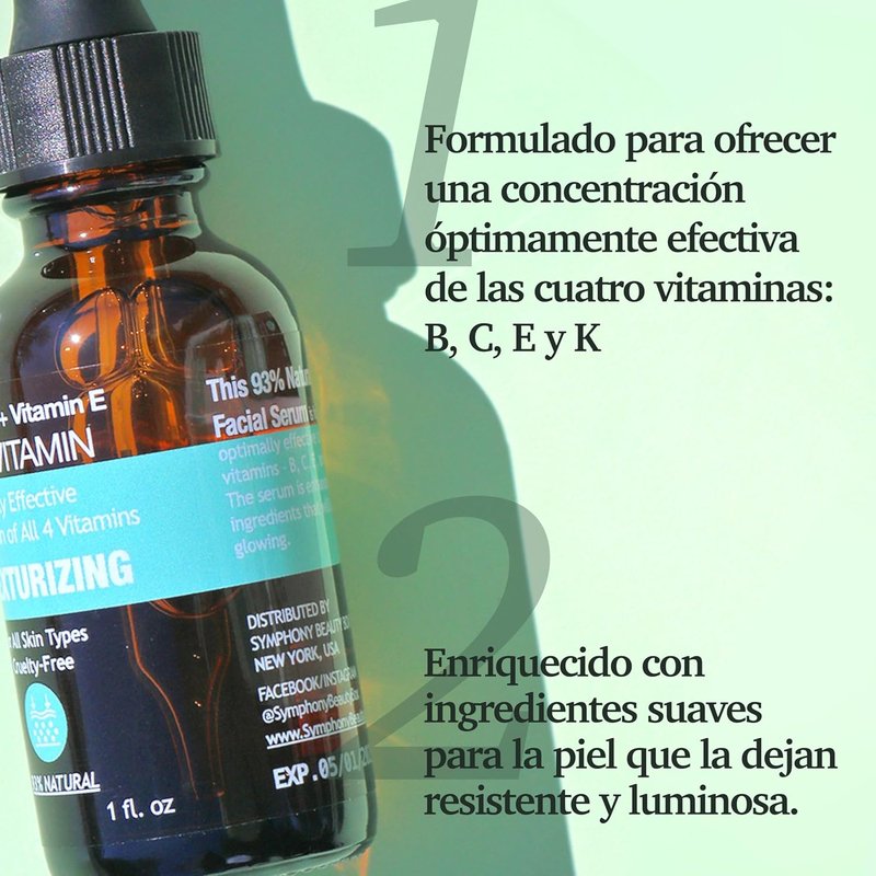Purifect Multi-Vitamin Facial Serum - Hydrating & Brightening with Vitamin C, E, B & K | 1 fl oz for All Skin Types