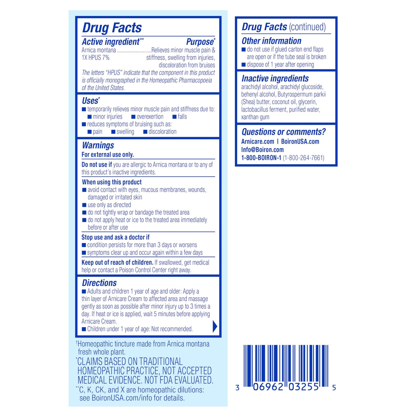 Boiron Arnicare Cream, Homeopathic Medicine for Pain Relief, 1.3 Ounce (Pack of 1)