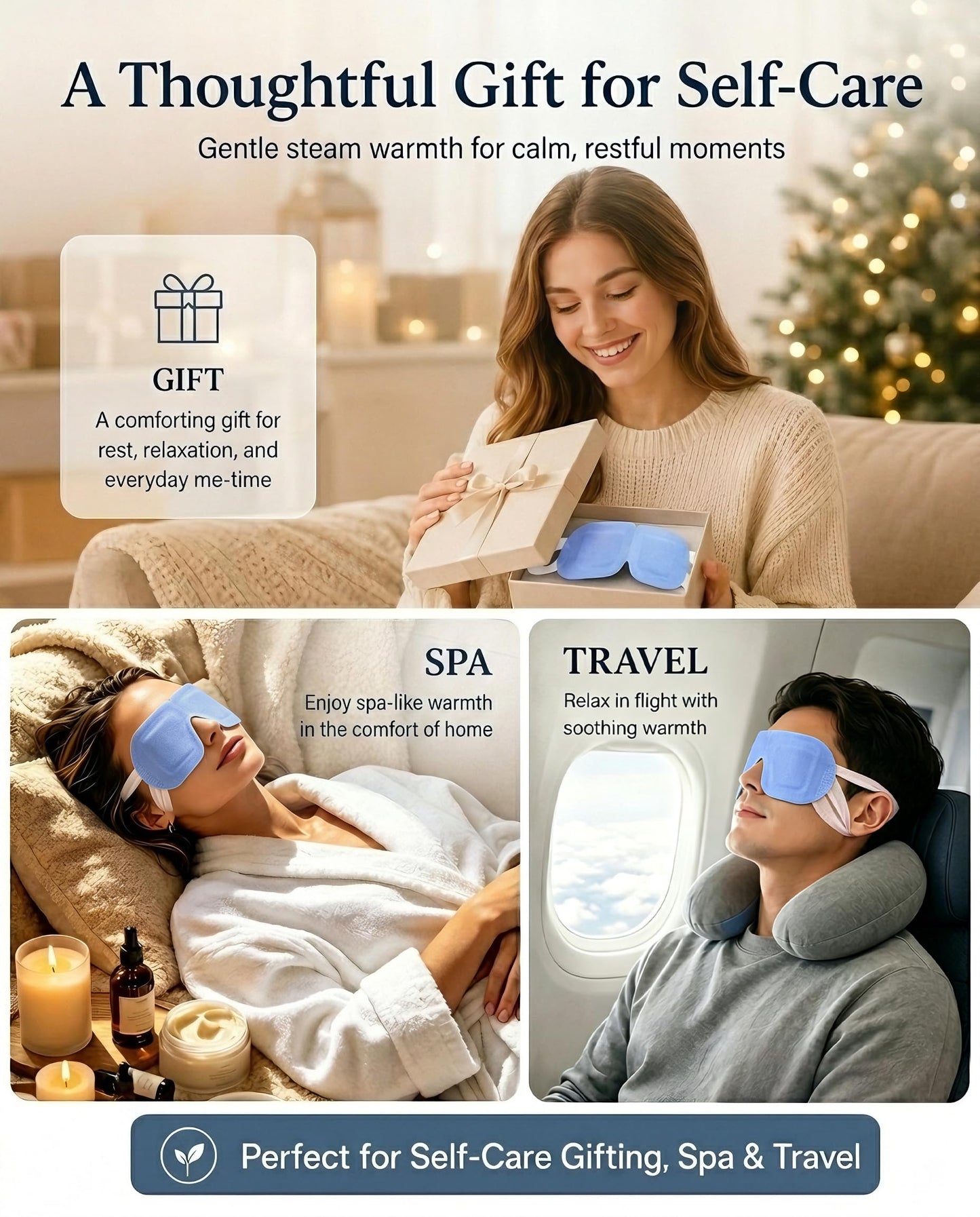 16 Pack Steam Eye Mask for Dry Eyes: Self-Heating Warm Compress for Stye Relief & Digital Eye Strain, FSA&HSA Eligible, Travel & Spa Essential, Disposable, No Microwave, Self-Care Gift, Unscented